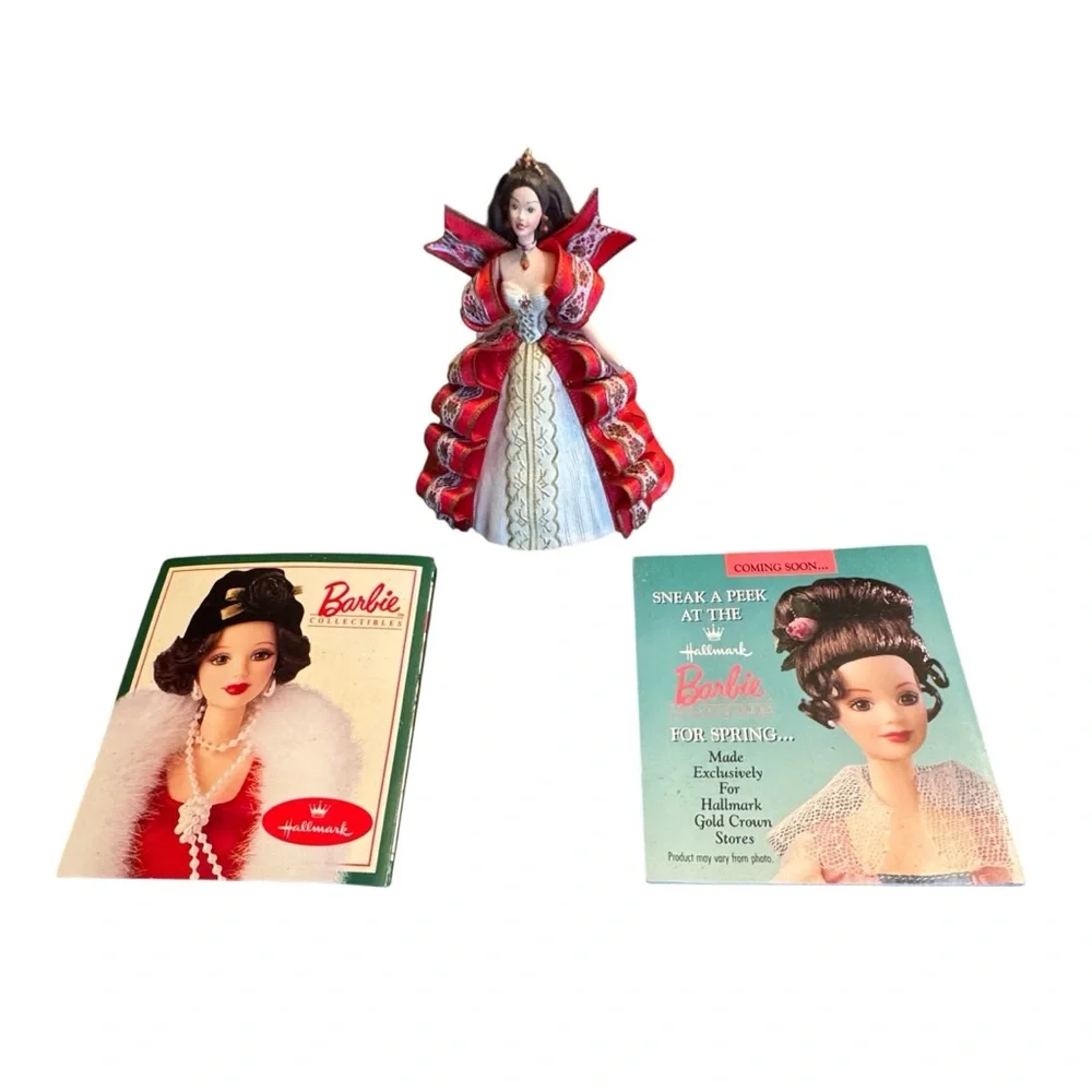 Hallmark Holiday Barbie Ornament in Red and White Gown